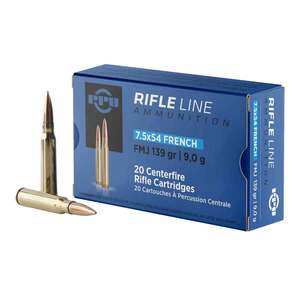 PPU Metric Rifle 7.5x54mm French 139gr FMJ Rifle Ammo - 20 Rounds