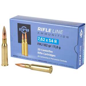 PPU Metric Rifle 7.62x54R 182gr FMJ Rifle Ammo - 20 Rounds