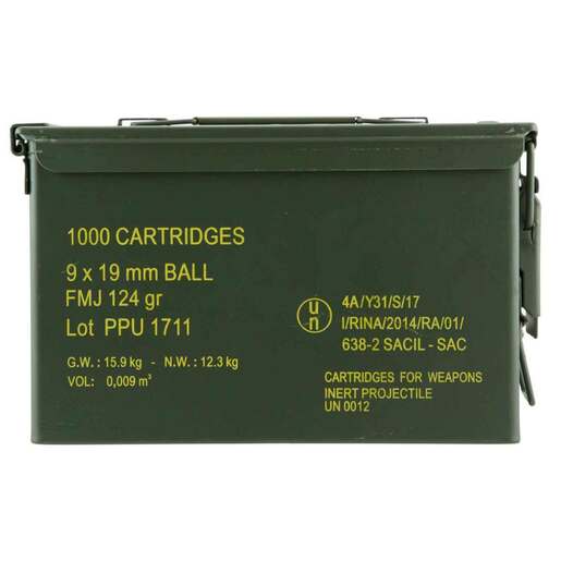 PPU Rangemaster 9mm Luger 124gr FMJ Handgun Ammo Ammo - Bulk 1000 Rounds Bulk 1000 Rounds Ammo