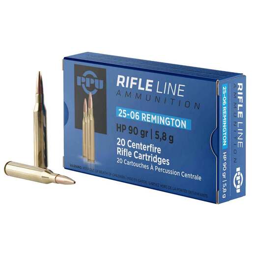 PPU Standard Rifle 25-06 Remington 90gr HP Rifle Ammo Ammo - 20 Rounds 20 Rounds Ammo