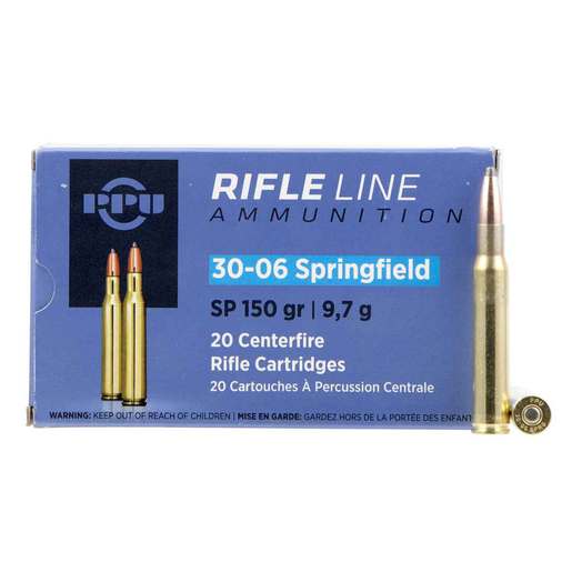 PPU Standard Rifle 30-06 Springfield 150gr SP Rifle Ammo Ammo - 20 Rounds 20 Rounds Ammo