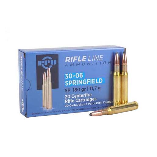 PPU Standard Rifle 30-06 Springfield 180gr SP Rifle Ammo Ammo - 20 Rounds 20 Rounds Ammo