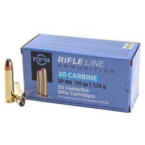 PPU Standard Rifle 30 Carbine 110gr SP Rifle Ammo - 50 Rounds