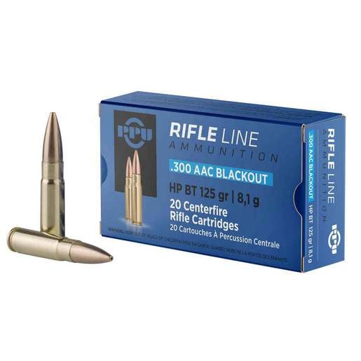 PPU Standard Rifle 300 AAC Blackout 125gr HPBT Rifle Ammo Ammo - 20 Rounds 20 Rounds Ammo