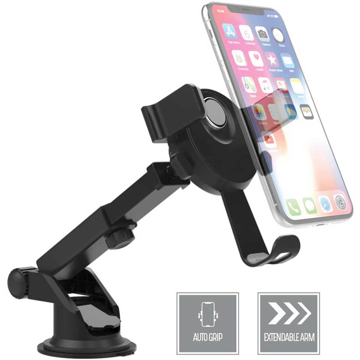 Premier XTEND Click Grip Smartphone Mount for Dash or Window - Black / Gray Premier XTEND Click Grip Smartphone Mount for Dash or Window - Black / Gray