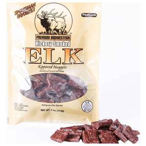 Premium Midwestern Hickory Smoked Elk Kippered Nuggets - 4oz