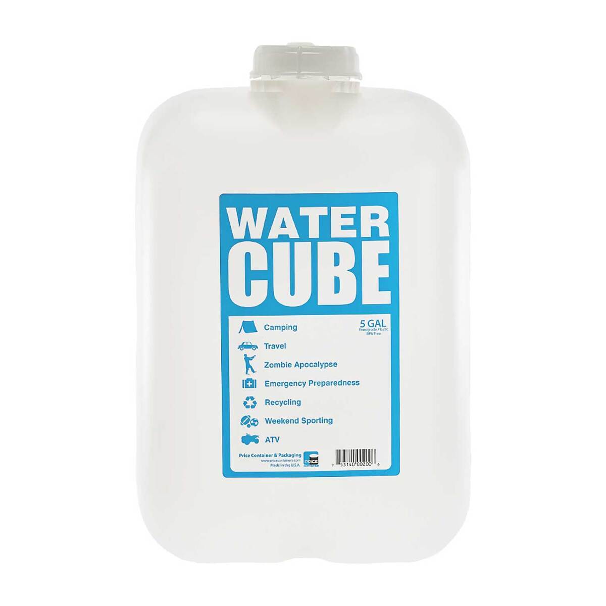 Price Container 5 Gallon Natural Water Cube Jug - Clear - Clear Price Container 5 Gallon Natural Water Cube Jug - Clear - Clear