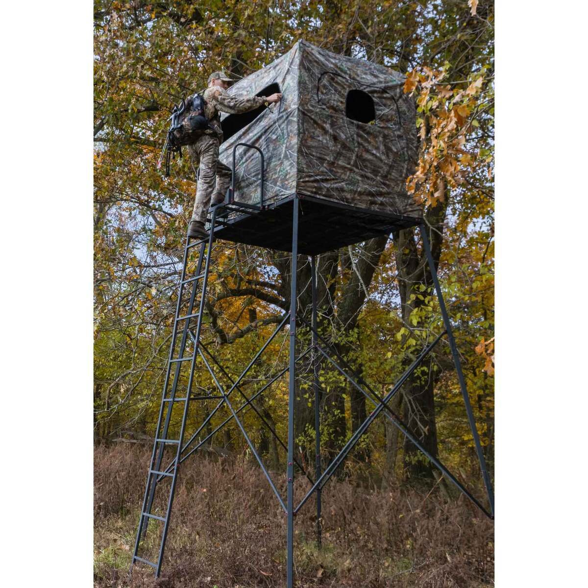 Primal Garrison DLX Quad Pod Treestand - Realtree Edge 12ft x 5ft x 5ft Primal Garrison DLX Quad Pod Treestand - Realtree Edge 12ft x 5ft x 5ft