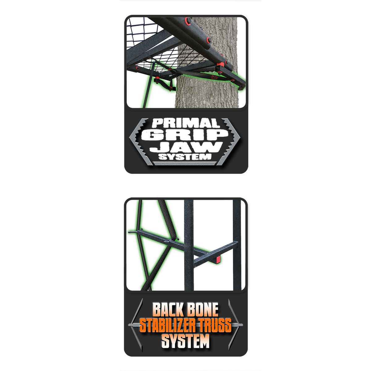 Primal Tree Stands The Mac Daddy Xtra Wide 22' Deluxe Ladderstand - Black Primal Tree Stands The Mac Daddy Xtra Wide 22' Deluxe Ladderstand - Black