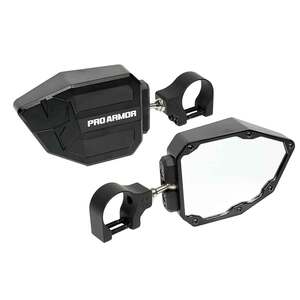 Pro Armor 1.75in Clamp Side View Mirrors - Black