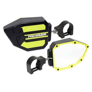 Pro Armor 1.75in Clamp Side View Mirrors - Lime Green
