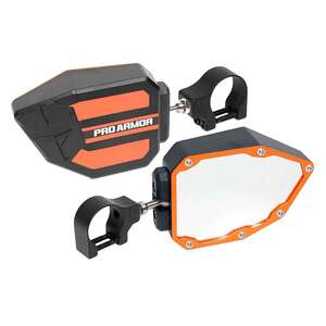Pro Armor 1.75in Clamp Side View Mirrors - Orange