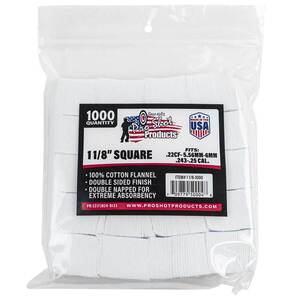 Pro Shot Products .22-.270 Cal. - 1-1/8in Cotton Patches - 1000 Count
