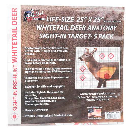 Pro-Shot Products Whitetail Anatomy Target – 5 Pack