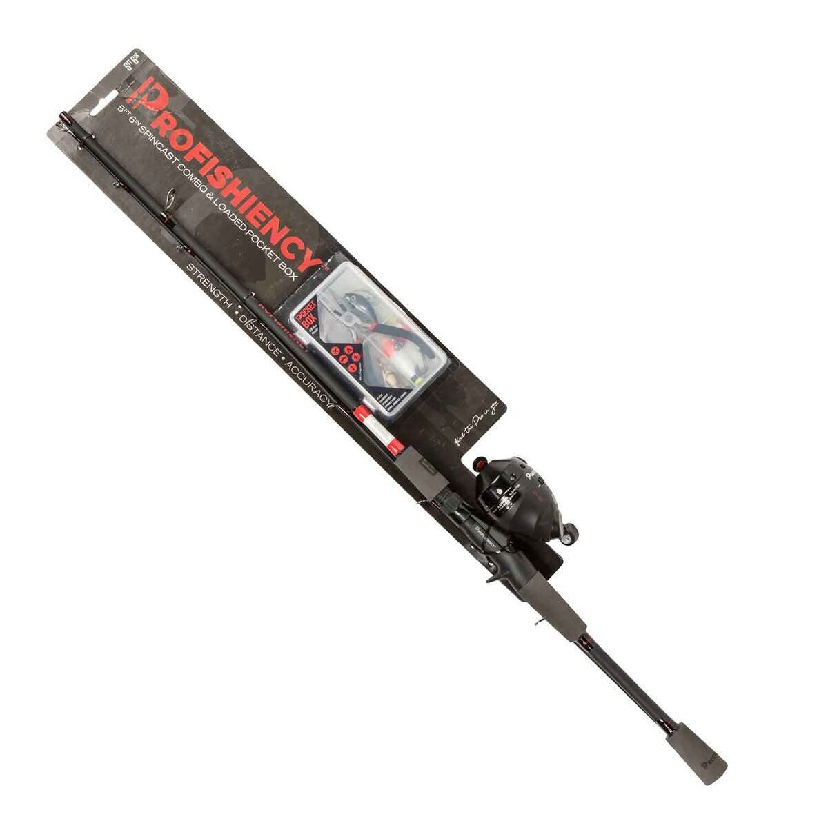 Profishiency Fully Loaded Spincast Rod and Reel Combo - 5ft 6in, Medium Power, 2pc - Black Profishiency Fully Loaded Spincast Rod and Reel Combo - 5ft 6in, Medium Power, 2pc - Black