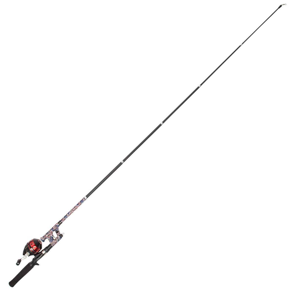 Profishiency USA Flag Travel Spincast Rod and Reel Combo - 5ft 6in, Medium Light Action, 1pc - USA Flag Profishiency USA Flag Travel Spincast Rod and Reel Combo - 5ft 6in, Medium Light Action, 1pc - USA Flag