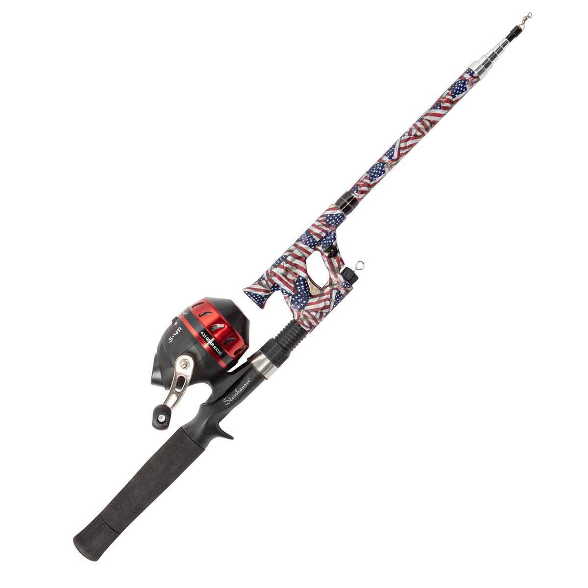 Profishiency USA Flag Travel Spincast Rod and Reel Combo - 5ft 6in, Medium Light Action, 1pc - USA Flag Profishiency USA Flag Travel Spincast Rod and Reel Combo - 5ft 6in, Medium Light Action, 1pc - USA Flag