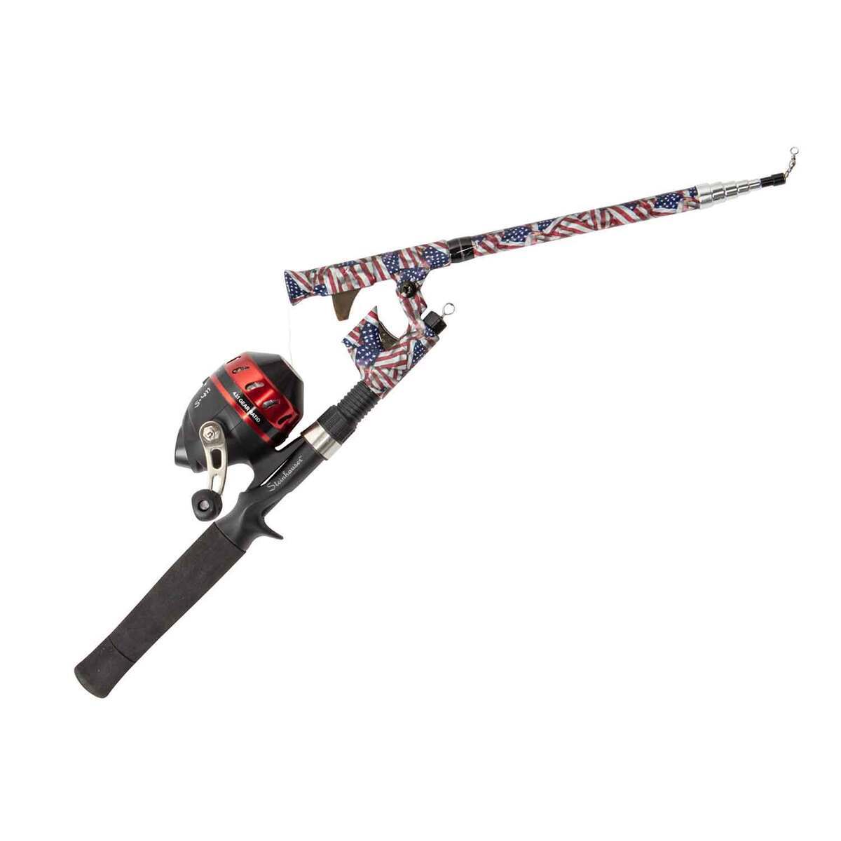 Profishiency USA Flag Travel Spincast Rod and Reel Combo - 5ft 6in, Medium Light Action, 1pc - USA Flag Profishiency USA Flag Travel Spincast Rod and Reel Combo - 5ft 6in, Medium Light Action, 1pc - USA Flag