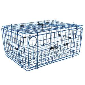 Promar Deluxe Folding Blue Crab Trap - Blue, 21in X 9in
