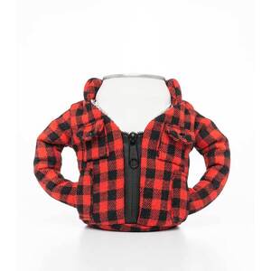 Puffin Coolers Beverage Flannel Cozy - Buffalo Red
