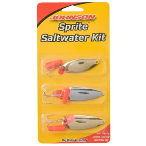 Pure Fishing Inc Johnson Sprite Saltwater Casting Spoon Kit - Assorted, 1/4oz-1/2oz, 2in