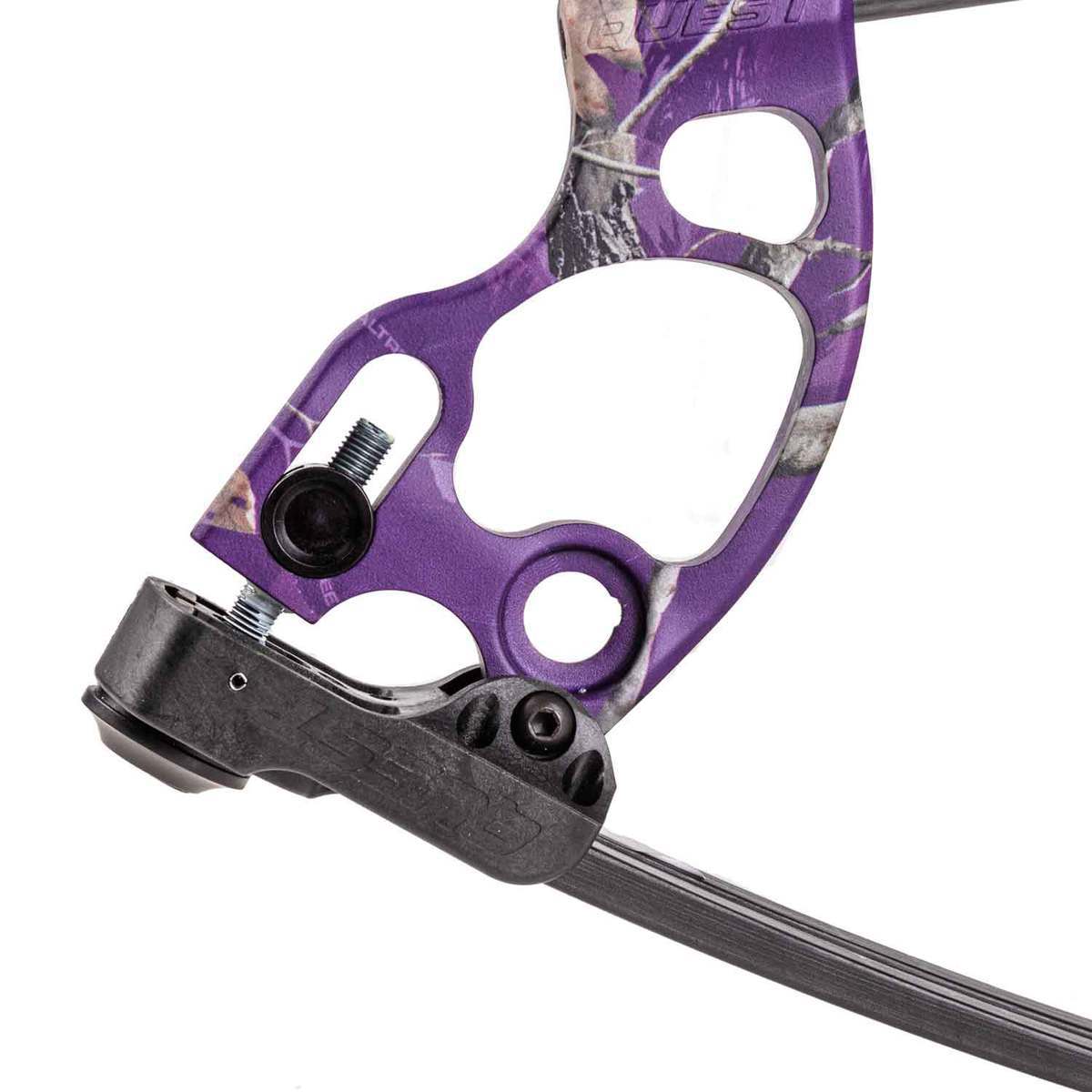Quest Radical 40lbs Right Hand Realtree Purple/Black Compound Youth Bow - Purple/ Black Quest Radical 40lbs Right Hand Realtree Purple/Black Compound Youth Bow - Purple/ Black