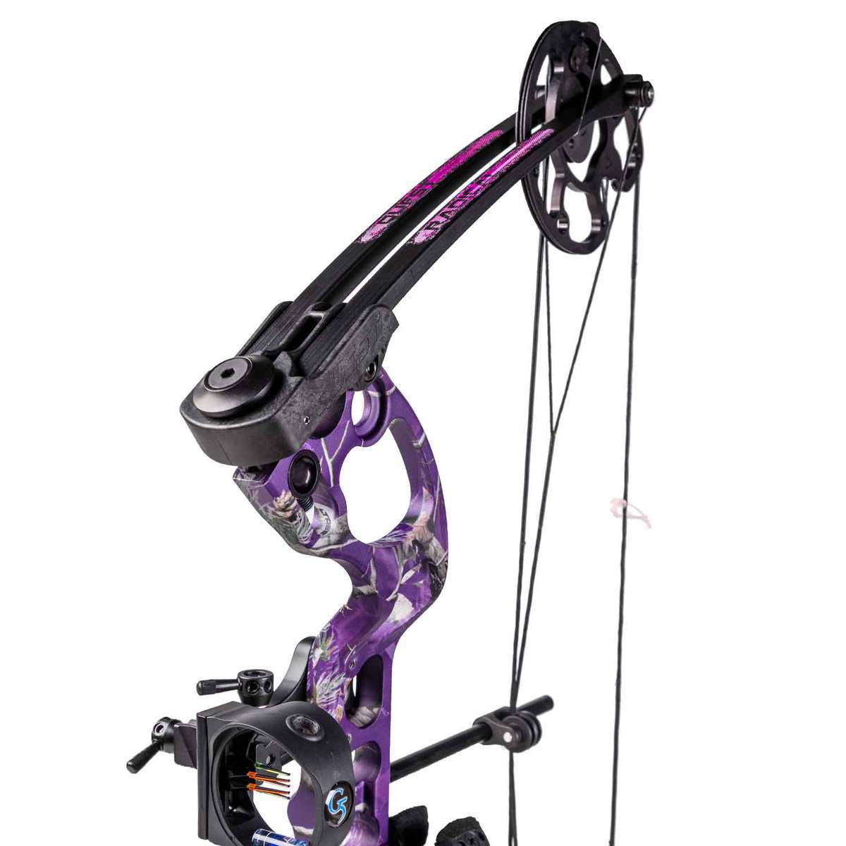 Quest Radical 40lbs Right Hand Realtree Purple/Black Compound Youth Bow - Purple/ Black Quest Radical 40lbs Right Hand Realtree Purple/Black Compound Youth Bow - Purple/ Black