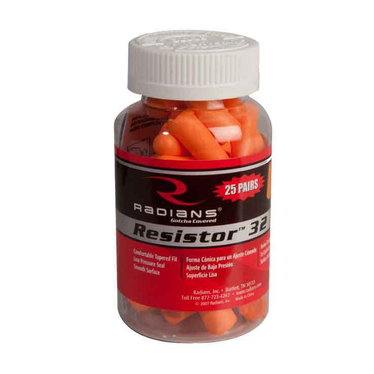Radians 32 NRR 25 Pair Passive Earplugs - Orange - Orange Radians 32 NRR 25 Pair Passive Earplugs - Orange - Orange