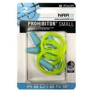 Radians Prohibitor Small Corded Disposable Foam Earplug - 3 Pack