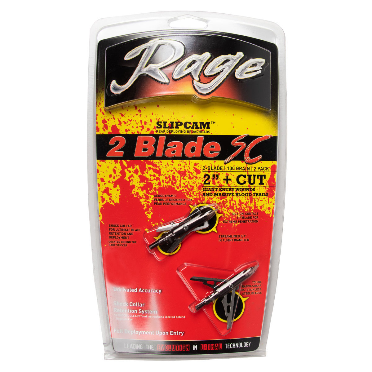Rage 2-Blade SC Slipcam 100gr 2 Blade Expandable Broadhead - 2 Pack Rage 2-Blade SC Slipcam 100gr 2 Blade Expandable Broadhead - 2 Pack