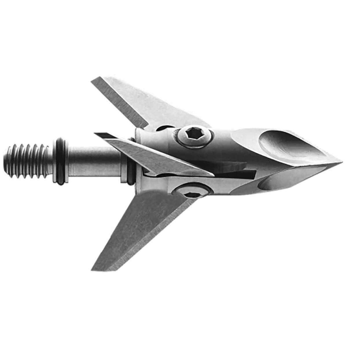 3-Pack Ramcat 100 Grain Broadheads For Crossbow & Compound Bow Hunting - 3 Blade Silver