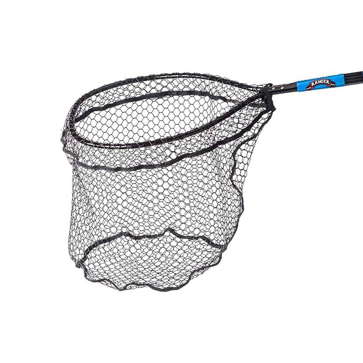 Beckman Fixed Handle/Rubber Landing Net – Red/Silver, 20in W x