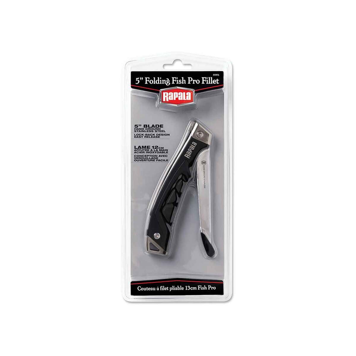 Rapala 5in Folding Fish Pro Fillet Knife - Black - Black Rapala 5in Folding Fish Pro Fillet Knife - Black - Black