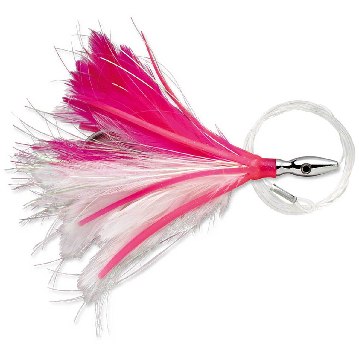 Williamson Rigged Flash Feather Pink/White / 4 inch