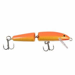 Rapala Jointed Hard Jerkbait - Gold / Fluorescent Red, 1/4oz, 3-1/2in, 5-7ft