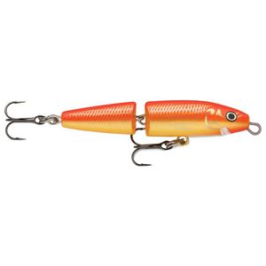Rapala Jointed Hard Jerkbait - Gold / Fluorescent Red, 1/8oz, 2in, 3-5ft