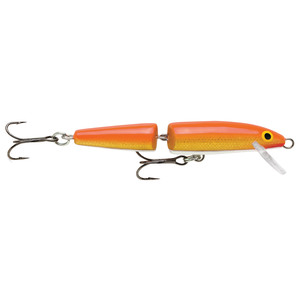 Rapala Jointed Hard Jerkbait - Gold / Fluorescent Red, 5/16oz, 4-3/8in, 4-8ft