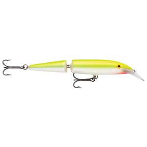 Rapala Jointed Hard Jerkbait - Silver / Fluorescent Chartreuse, 5/8oz, 5-1/4in, 4-14ft