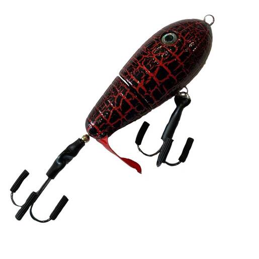 Raptor Hand Grenade Musky Baits - Red Crackle