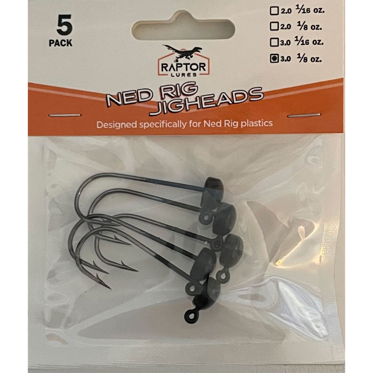 Raptor NED Rig Hooks Jig Head - 5 Pack Raptor NED Rig Hooks Jig Head - 5 Pack