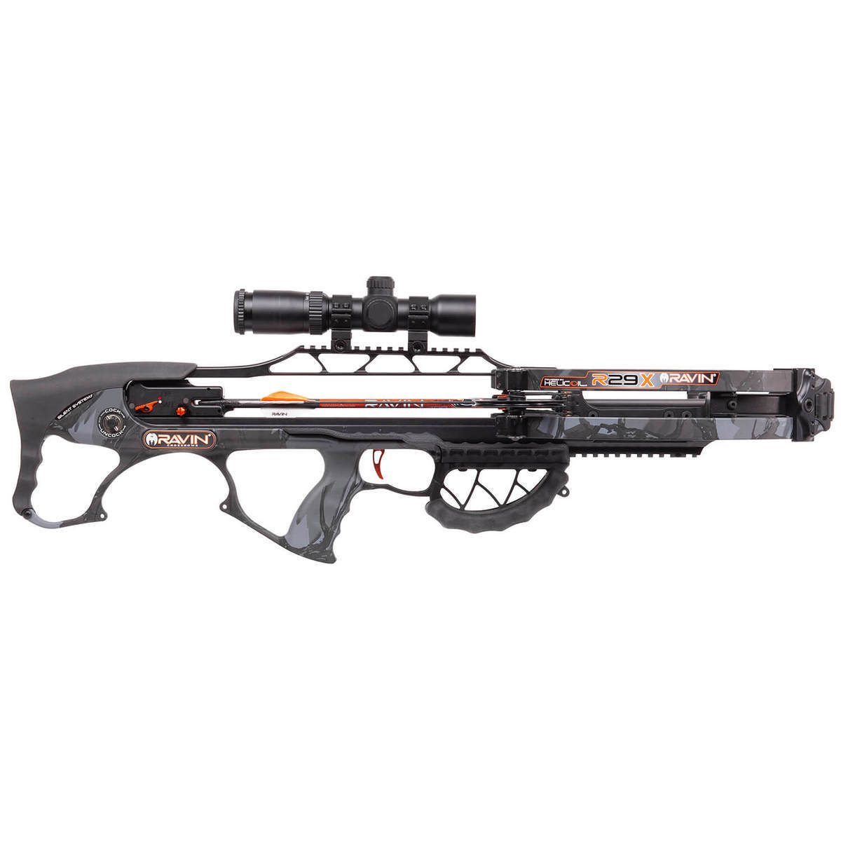 Ravin R29X With Silent Cocking Right Hand Predator Dusk Camo Crossbow Package - Predator Dusk Camouflage Ravin R29X With Silent Cocking Right Hand Predator Dusk Camo Crossbow Package - Predator Dusk Camouflage