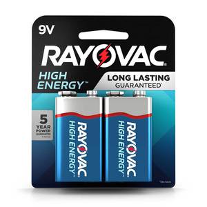 Rayovac 9V HIGH ENERGY Alkaline Batteries - 2 Pack