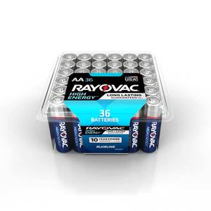 RAYOVAC High Energy AA Alkaline Batteries - 36 Pack