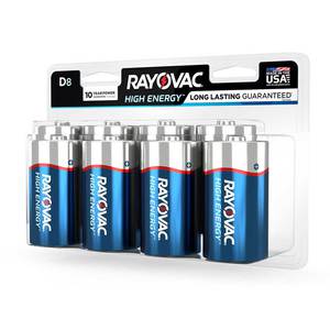 Rayovac D HIGH ENERGY Alkaline Batteries - 8 Pack
