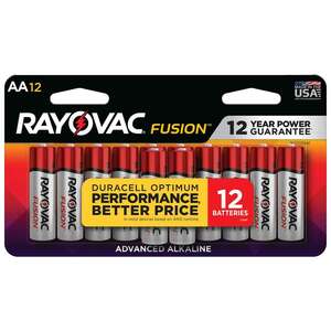 Rayovac Fusion AA Alkaline Batteries - 12 Pack