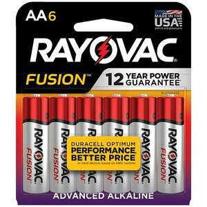 Rayovac Fusion AA Alkaline Batteries - 6 Pack