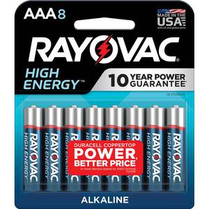 RAYOVAC High Energy AAA Alkaline Batteries