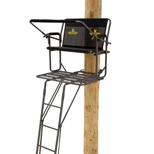 Rivers Edge Treestands Twoplex-LS Ladder Stand - Black/Yellow 40in W x 26in D