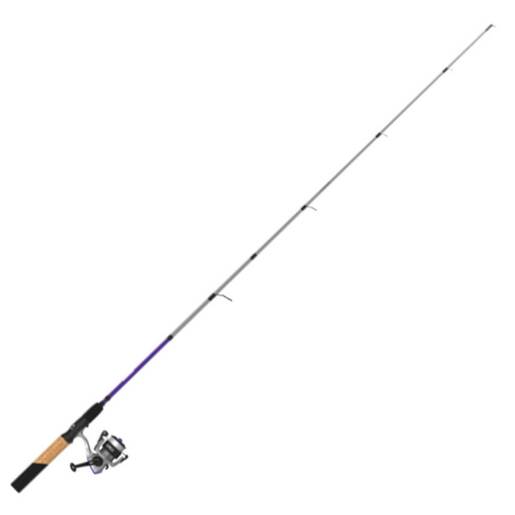 Zebco Ready Tackle Panfish Spinning Combo withStrike King Tackle - 5ft 6in, 2pc - Silver/Purple 10