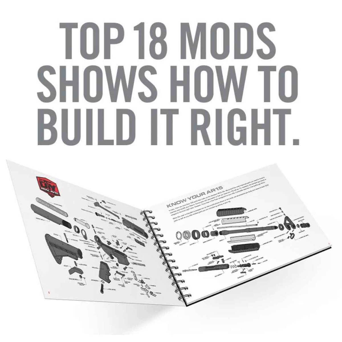Real Avid Top AR15 Mods Instructional Book - Black Real Avid Top AR15 Mods Instructional Book - Black